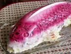 Salad cake “Herring under a fur coat” in jelly